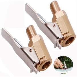Wxinsheng Car valve lever plug, air chuck, 2 pieces, 8 mm, brass, car valve adapter, tyre inflation nipple, for inflation devices, air pump, compressor, machine