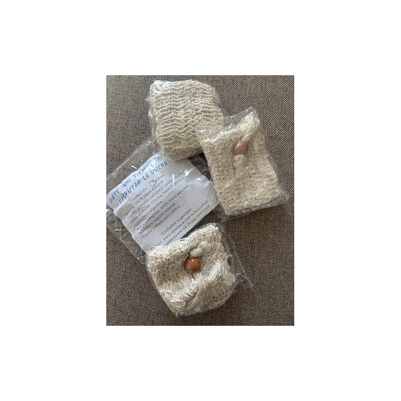 Estropajo bolsa de Jabón de Sisal Natural 3pzas