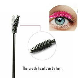 Mascara Wands Bulk Disposable Eyelash Eye Brow Brushes Applicator Spoolie Applicator Lash Extensions Makeup Black Silver Pink Red Tool Set (BLACK, 100)