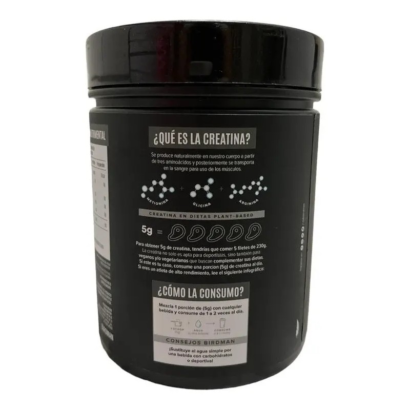 Suplemento Polvo Birdman Performance Creatina Monohidratada Lata 600g