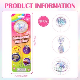 Rainbow Spinner Toy, 3 Pieces Rainbow Twirler Stick, Magic Rainbow Spinner, Bubble Spinner Wand for Adults and Children, Colourful Wand for Parties and Festivals