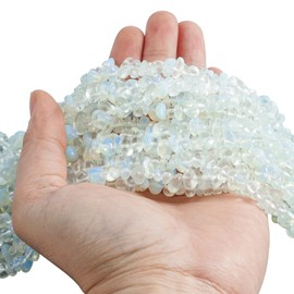 Lovionus89 150 cm Opaliite Irregular Shaped Crystal and Healing Tumbled Chip Stone Beads for Jewellery Making