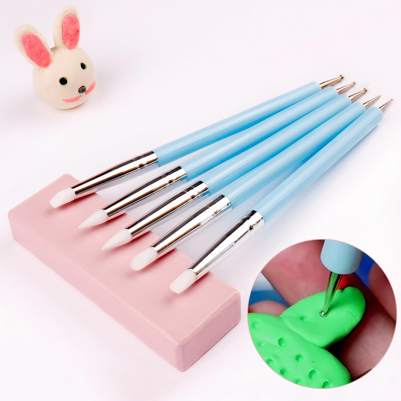 DIYOOHOMY 9 Pcs Polymer Clay Tools, Ball Stylus Silicone Sculpting