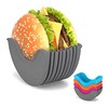 SoKalChw 4Pcs Silicone Retractable Burger Fixed Box Adjustable Hamburger Holders