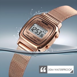 Women's Quartz Watches Ultra-Thin Gorgeous Simple Petite Wrist Watches Small Dial Mesh Steel Bracelet (Rose Gold)