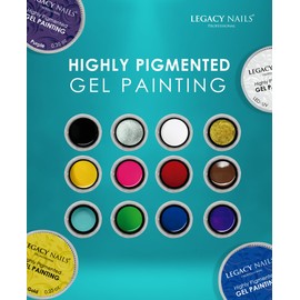 LEGACY NAILS Professional NAIL GEL PAINTING - AQUA 0.25 OZ - Highly Pigmented, Soak-Off Formula, Quick LED/UV Curing, Precision Gel for Intricate Nail Art, Salon-Quality Results (AQUA)