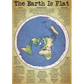 Flat Earth Map With Biblical Scripture (Flat Earth poster)