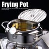Japanese Mini Stainless Steel Frying Pot with Thermometer Induction Cooker