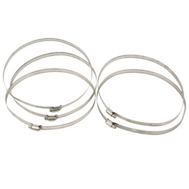 5 Pieces 20 cm / 200 mm Graduated Filter Stainless Steel Hoop Earrings Steel Hose Clips Duct Clips Adjustable Worm Drive Hose Clamp for Inline Pipe Fan Hydroponics Duct Hoop