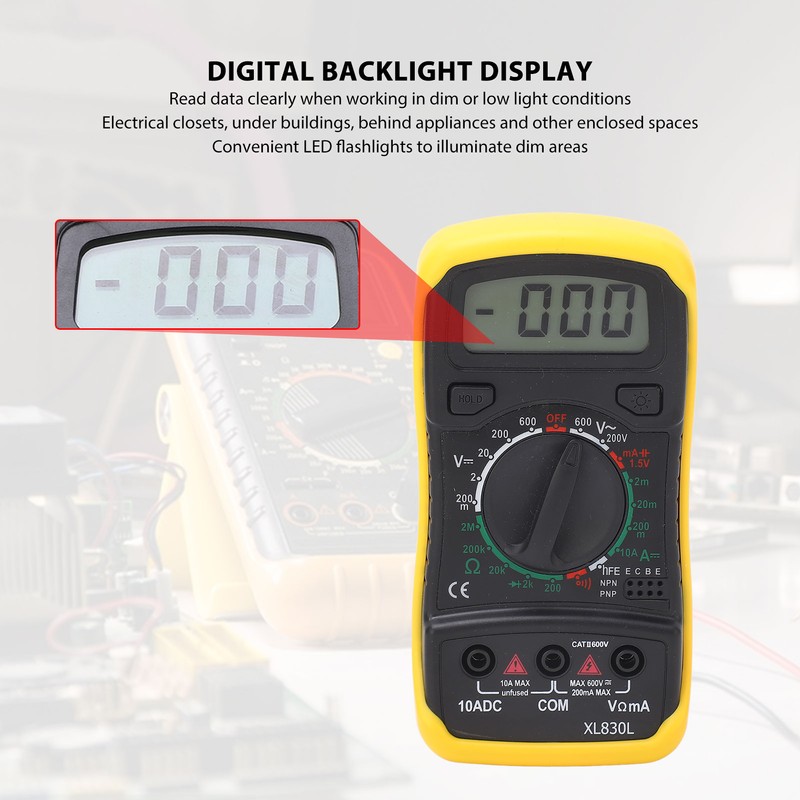 Digital Multimeter Auto Ranging High Accuracy AC DC Voltmeter Ohm