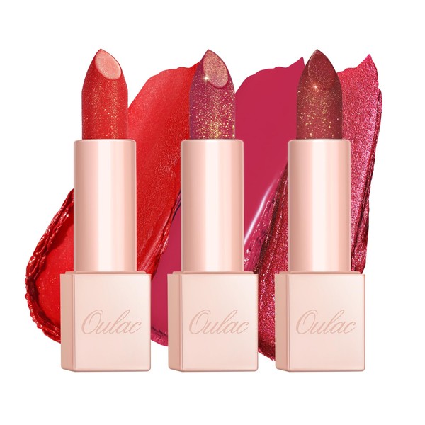 Oulac Moisture Red Lipstick Set 3PCS - Infinity High Shine