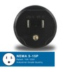 Conntek NEMA 5-15P to NEMA L5-30R Locking Plug Adapter 15-Amp