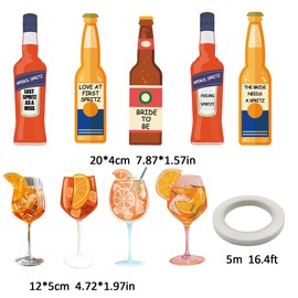Aperol Spritz Bachelorette Party Banner, Bridal Shower Decorations, 16.4ft Orange Cocktail Theme Garland, Last Spritz As Miss Party Supplies