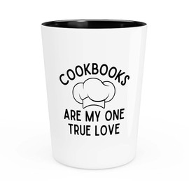Flairy Land Cooking Shot Glass 1.5oz - Cookbooks Are My Love - Culinary Student Cooking Lover Gift Chef Mom Hobby Baking Cuisine