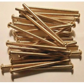HEAD #10-24 x 3" ROUND HEAD SLOTTED, SOLID BRASS, MACHINE SCREWS, SELECT QTY - 50