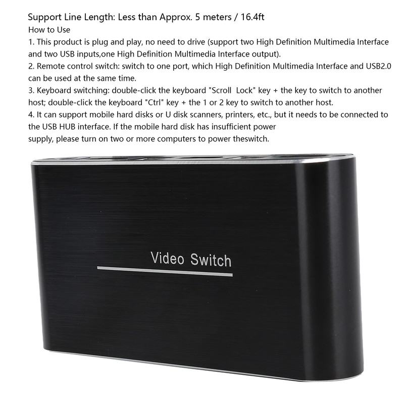 KVM Switch Plug and Play Support 4K Audio Video Converter
