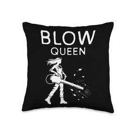 Blow Queen Autumn Leaf Blower Throw Pillow