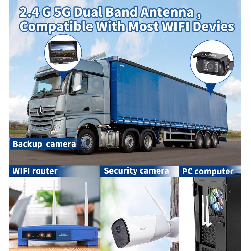 Dual Band 2.4GHz 5GHz 9dBi WiFi Antenna with PR-SMA Male