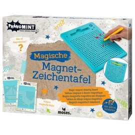 moses. 30340 PhenoMINT Magnetic Magic Board - For Creating Magic Pictures, Magnetic Drawing Board with Templates, Creative Set for Children, Blackboard & Pen, Turquoise