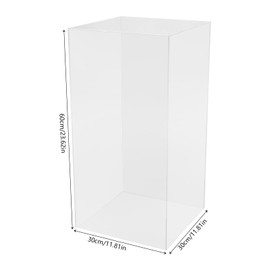 Clear Acrylic Display Case for Collectibles, 12*12*24 inch Large Dustproof Action Figures Dolls Toy Clear Countertop Box Transparent Acrylic Box Dustproof Protection Showcase for Collectibles Assemble