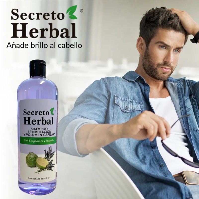 Shampoo Secreto Herbal Bergamota Y Lavanda Volumen Capilar 1L