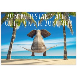 A4 XXL Leaving Card Colleague Elephant with Envelope - Retirement Card for Retirement Pension Retirement Card for Colleagues Employees Boss of BREITENWERK
