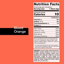 Pure Kick Energy Singles To Go Drink Mix, Blood Orange, 6 CT (Pack of 8)