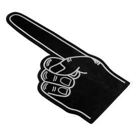 PATIKIL Giant Foam Finger 18 Inch, EVA Number 1 DIY Blank Foam Hand Cheerleading Vibrant Color for Celebration Pom Poms Sports Events Spirit Games Party, Black