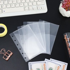 A7 Binder Cash Envelopes, A7 Insert with 2 Pockets for Budgeting Money,Binder Pockets Index Envelopes for 6 Ring Budgeting Binder Inserts Supplies Accessories (A7Clear-2 Set)