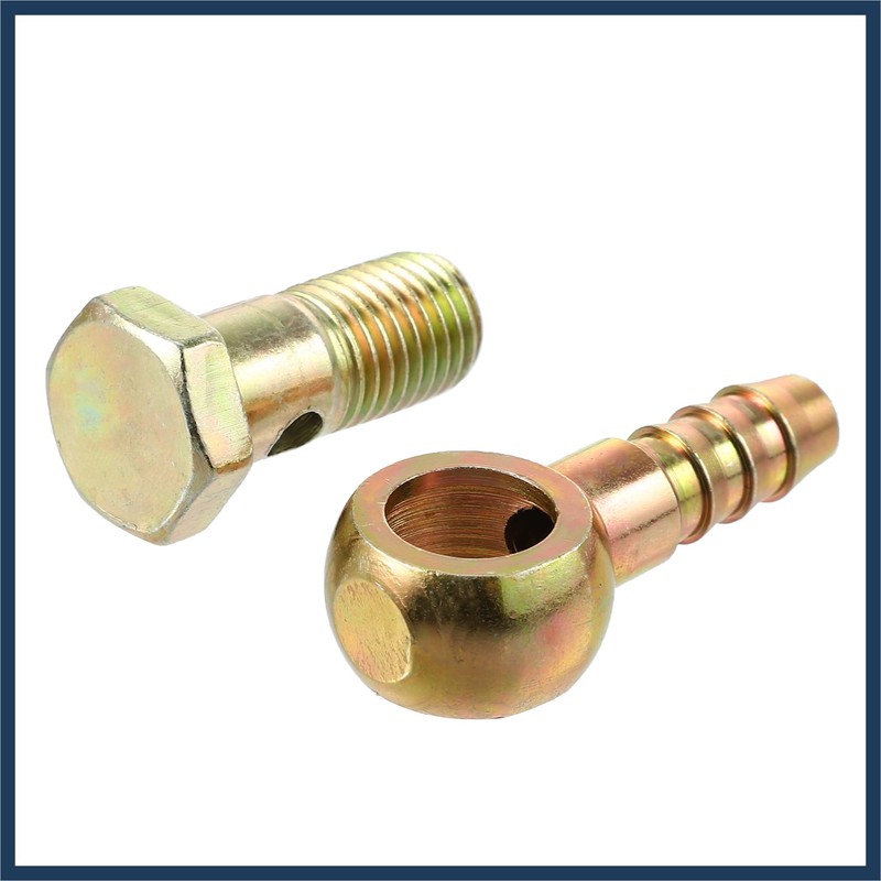 INFINAUTO 1 Set M12x1.5 Banjo Bolt Hose Barb Fitting with
