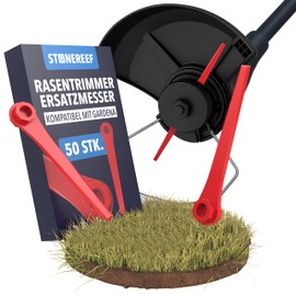 50 x Grass Trimmer Replacement Blades Compatible with Gardena Trimmer & Edge Cutter - Plastic Blade for Lawn Edge Trimmer - Replacement Parts Accessories for Cordless Trimmer RotorCut Models