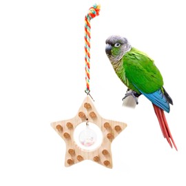 Bird Toys, Wooden Hanging Bird Chew Toys with Colorful Rope, Parakeet Cage Accessories, Parrot Toys, Suitable for Budgies, Cockatiels, Quaker, Lovebirds, Conure, Small to Medium Birds