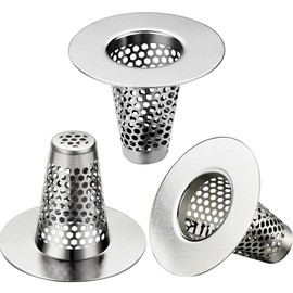 Anteecana Bathroom Sink Drain Strainers for 1.1"-1.25" Depth Than 1.6" Drain Hole Catcher for Bathroom Sink,Laundry, Utility, RV Sink.Small Conical Bathroom Sink Strainer Basket