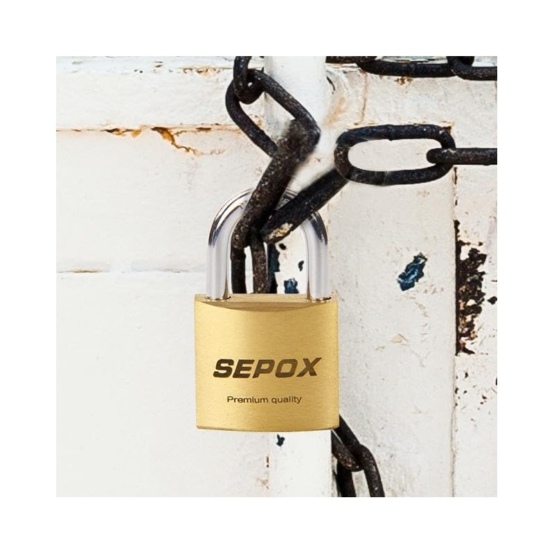 SEPOX 2-Pack Premium Solid Brass Padlock Keyed Alike, 1-9/16" 40mm