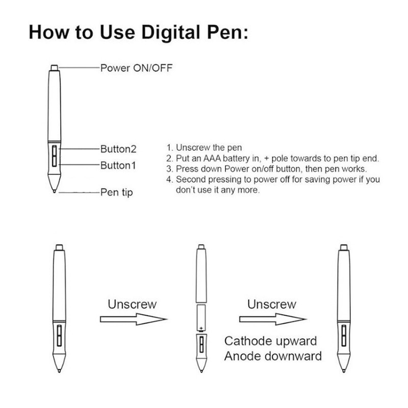 Battery Pen for Huion H420 H58L 680S K58 680TF H610PRO