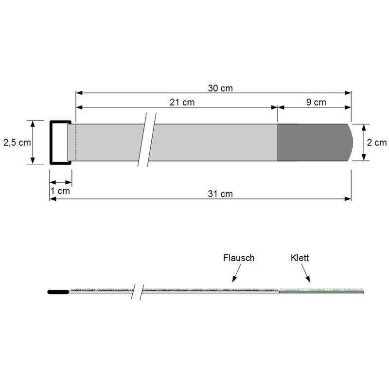 20 x 30 cm x 20 mm FUK Resealable Velcro