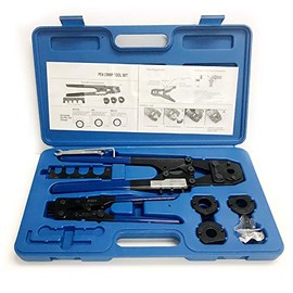 EFIELD PEX CRIMPING TOOL KIT - 3/8INCH, 1/2INCH, 5/8 INCH AND 3/4INCH- WITH THE RING REMOVAL TOOL(DECRIMPER) &Gauge - Meets F1807 Standards