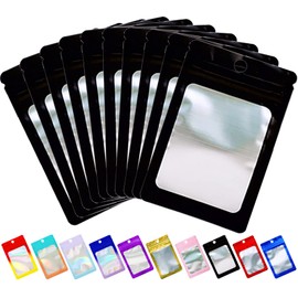 100 Pack Resealable Mylar Bags Small Ziplock Foil Packaging Bags for Small Business Cards Lash Jewelry Sample Storage