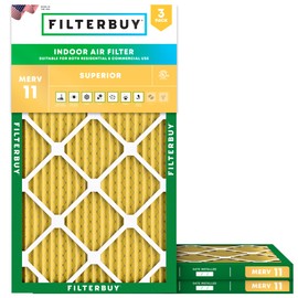 Filterbuy 13x24x1 Air Filter MERV 11 Allergen Defense (3-Pack), Pleated HVAC AC Furnace Air Filters Replacement (Actual Size: 13.00 x 24.00 x 1.00 Inches)