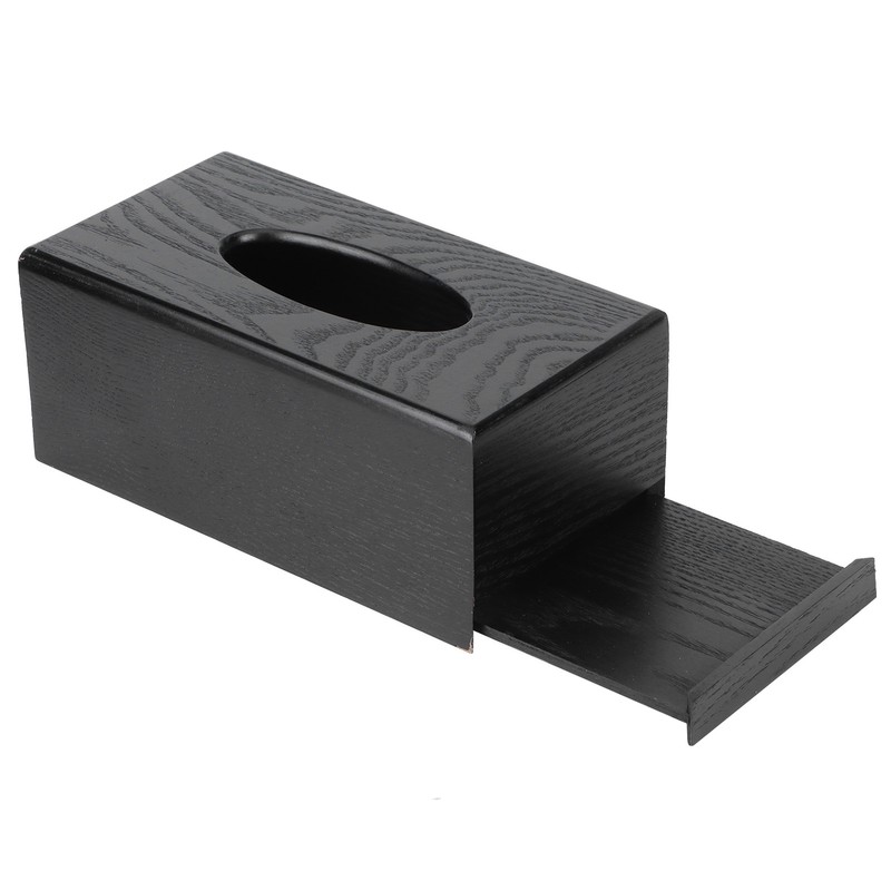 Black Wooden Tissue Box Napkin Case Elegant Style Tissue Holder
