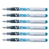 Pilot V-Pen Disposable Fountain Pens, Turquoise, Set of 6