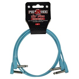 Pig Hog Lil Pigs - Cables de conexión de perfil bajo de 2 pies, paquete de 2, color azul Daphne