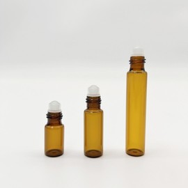 Portable Roll-On Empty Bottle for Cosmetic Oil Rollerball White/5ml 25ea