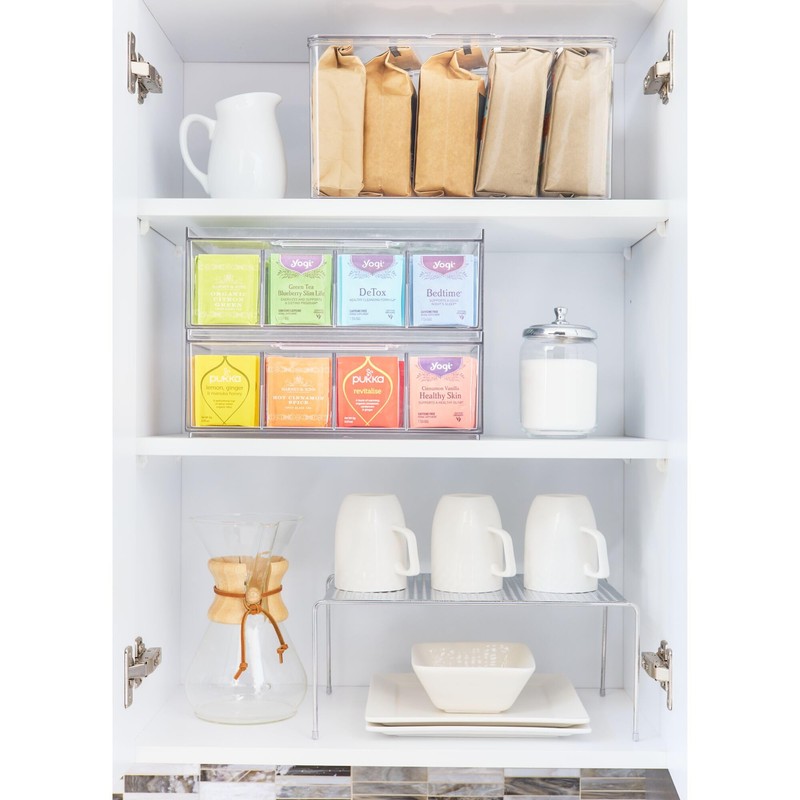 iDesign Crisp BPA-Free Plastic Stackable Tea Bag Organizer for Kitchen