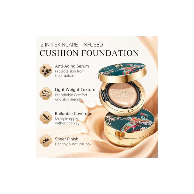Catkin Cream Base Cojín Aire Cobertura Completa Corrector Hidratante Maquillaje