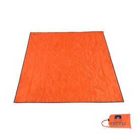 Winise 215cmx215cm Waterproof Tarps Picnic Blanket Mat Camping Moisture Barrier Outdoor Multifunctional Tent Tarp Footprint Ground Sheet Mat with Drawstring Carrying Bag (Orange)