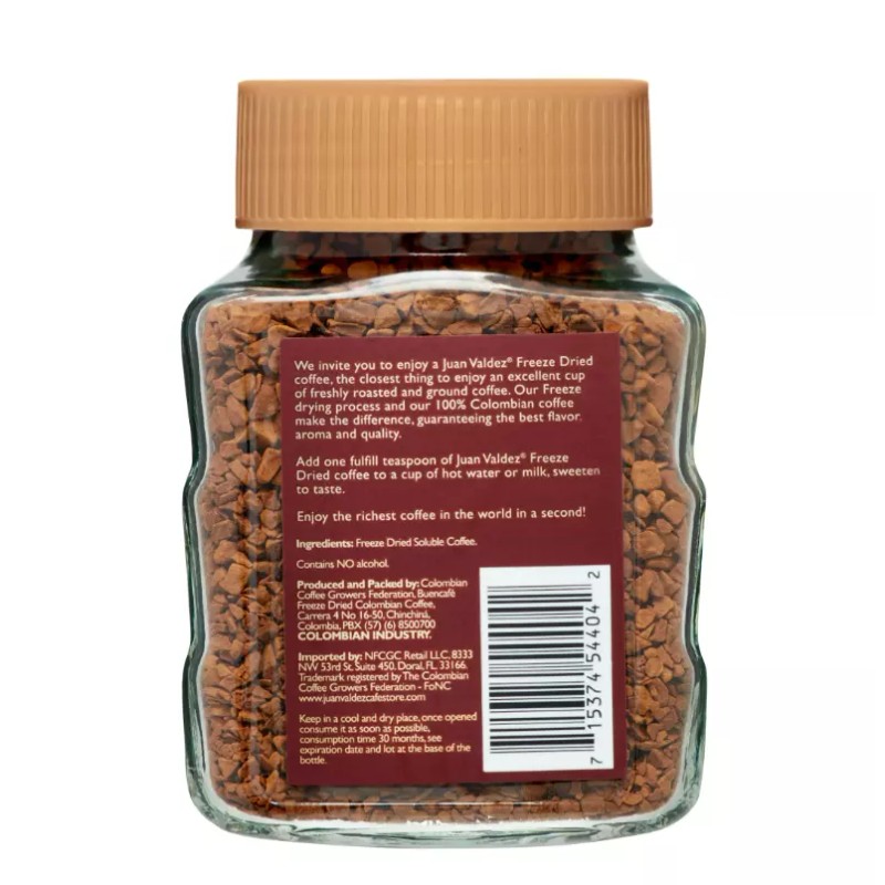 Juan Valdez Instant Coffee, Classic Freeze Dried, 3.52 Oz x