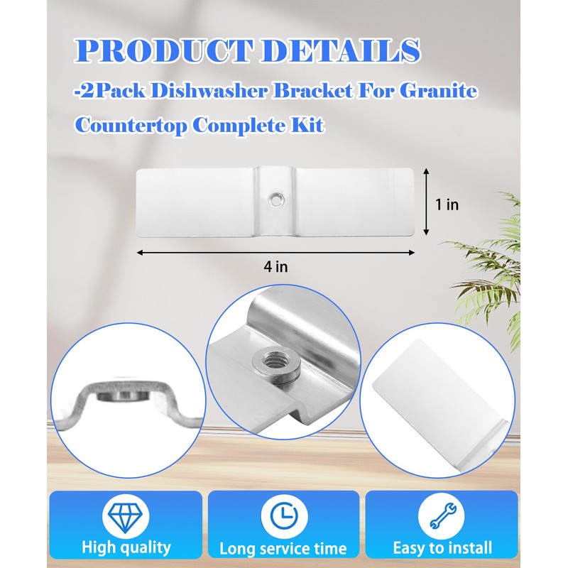 Granite Counter Dishwasher Mounting Bracket Kit Fits for Most Brand