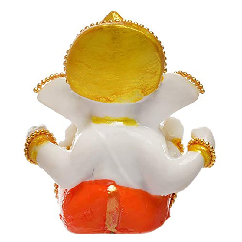 Karigaari Resine Stone God Ganesha Idol (White)