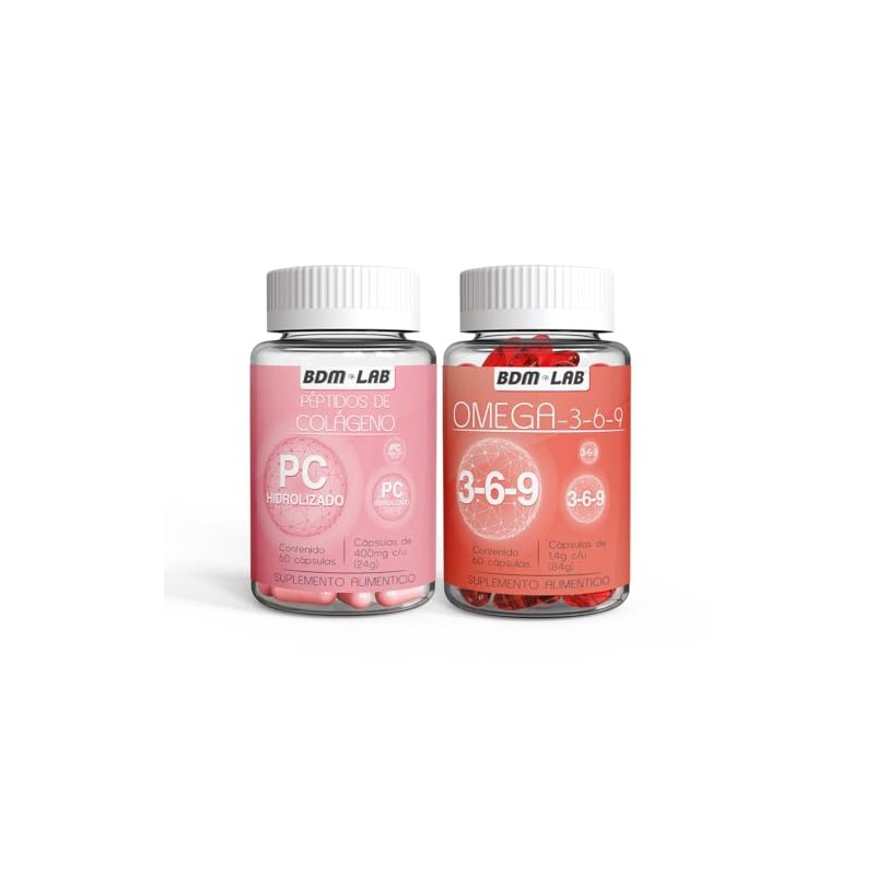 BDM LAB Péptido de Colágeno Omega 3-6-9 2x1 60 cápsulas